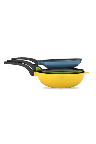 Zass Set of 3 non-stick pressure-cast aluminum pans Zass Gourmet ZG-ACS 03 Color