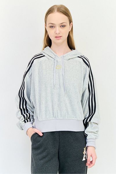 adidas Women Sportswear Fit Long Sleeve Outdoor Hoodie, Grey