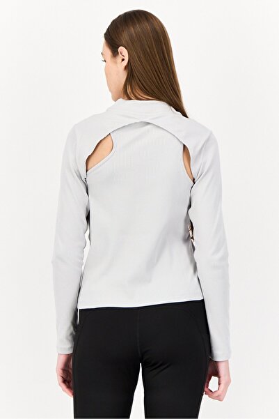 Puma Women Slim Fit Motion Cut-Out Long Sleeves Top, Grey