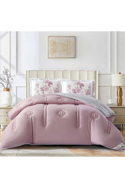 Donetella 3-Piece Comforter Set – King Size 260x240 cm, Microfiber, Digital Quilted 350 Gsm Filling