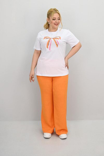 Koza Butik Women's Plus Size Ribbon Detailed Sequin Embroidered Tracksuit Set 8200-25
