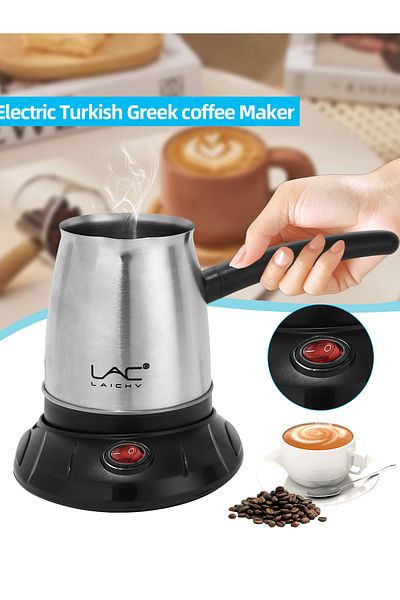 LAC LAICHY Electric Coffee Maker,500ml,360° rotatable base coffee maker, milk and butter heater