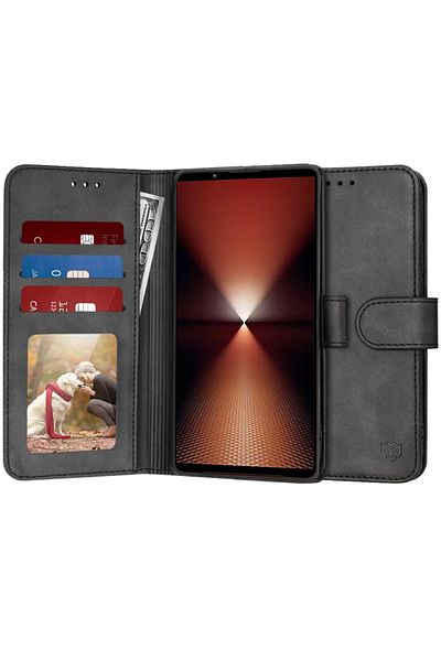 SKYDDAR INNOVATION Case for Sony Xperia 1 VI, Diary Book, book type, with Inner Wallet, Black, sticker set