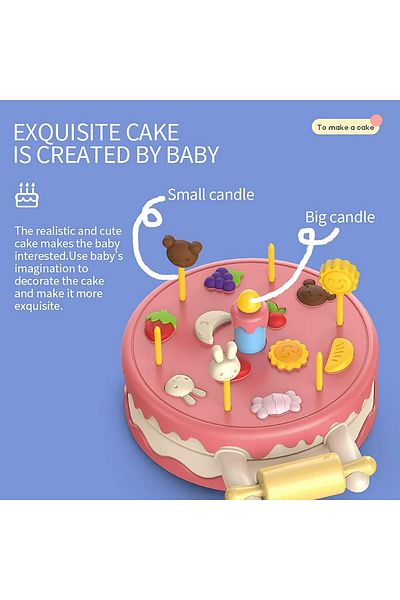 Lumely 33Pcs Birthday Cake Machine Dough Maker Play Set, With Kitchen Utensils, Toys Gift for Kids 3+