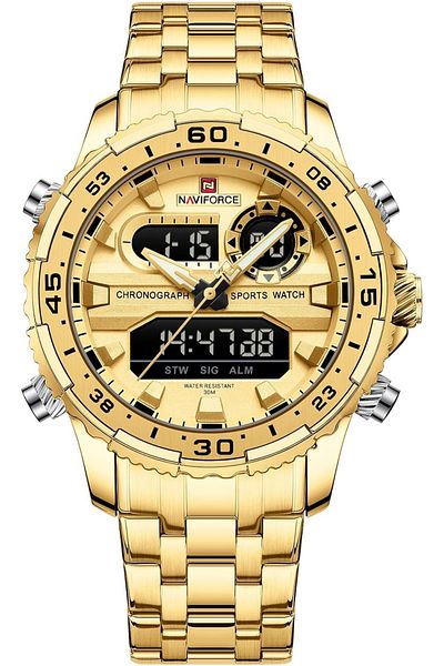 Naviforce Watch Men Luxury Stainless Steel Analog Digital Quartz Waterproof Watche