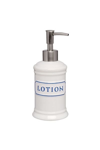 Clayre & Eef White Ceramic Soap Dispenser Lotion Ø 8x18 cm 0.4 L