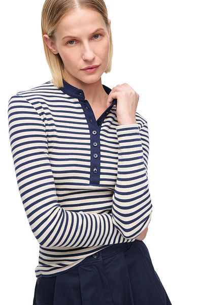 Perspective Nebula Ecru Color Comfortable Fit Crew Neck T-Shirt with Attached Sleeves