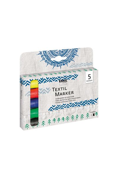 Kreul textile marker Medium tip 5 pcs/set