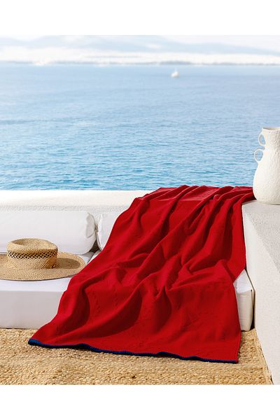 Madame Coco Pappier 100% Cotton Beach Towel - Red - 70X150 cm