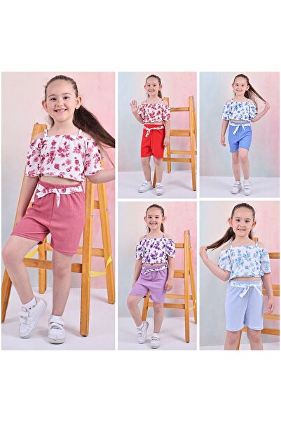 Yalçınoğlu Kids Nou sezon Costum pentru fete I Costum dublu I Casual Elegantă Vară Fată I Țesătură împletită 3-9 ani