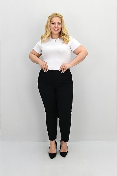 Koza Butik Women's Plus Size High Waist Fabric Trousers 6110-25-1