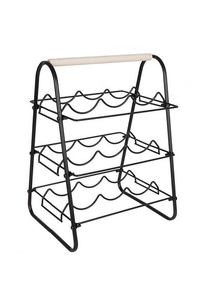 Excellent Houseware Suport vin Torres pentru 9 sticle, metalic, 33x29x46 cm