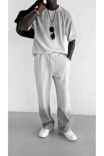 ablukaonline Ανδρικό μπλουζάκι κοτλέ που πλένεται και αλλάζει χρώμα oversized γκρι μαύρο