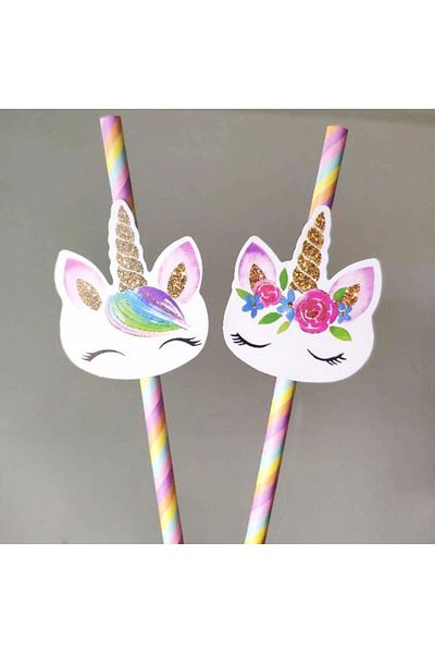 YiYaO Set of 20 YiYaO drinking straws, paper, multicolor, 197 mm