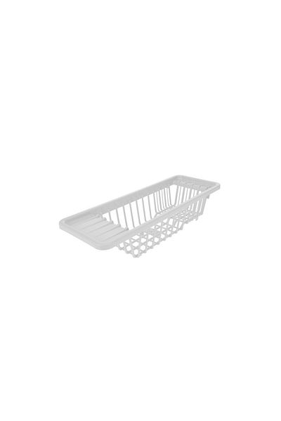 Excellent Houseware Scurgător de vase pentru chiuvetă, plastic alb, 45x16x10 cm