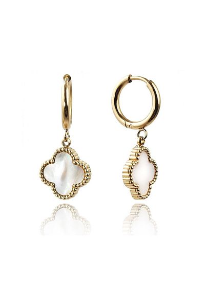 ECARLA Stainless steel earrings, 14K gold plated, with stud, Ecarla, KST3390