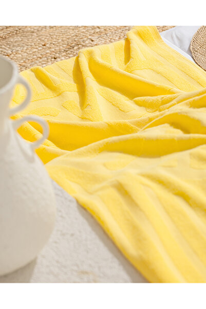 Madame Coco Πετσέτα θαλάσσης Fasseur 100% βαμβακερή - κίτρινη - 70x150 cm