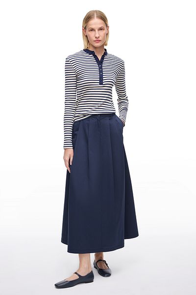 Perspective Nebula Ecru Color Comfortable Fit Crew Neck T-Shirt with Attached Sleeves