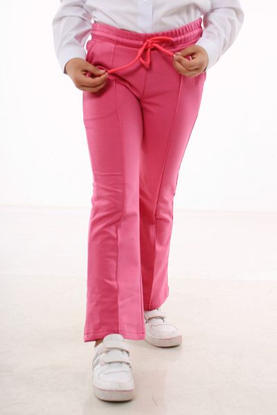 MORE KIDS Pantaloni de sport pentru fete, cu talie elastică, cu talie înaltă