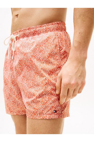Tommy Hilfiger Medium Drawstring Print Orange Men's Shorts