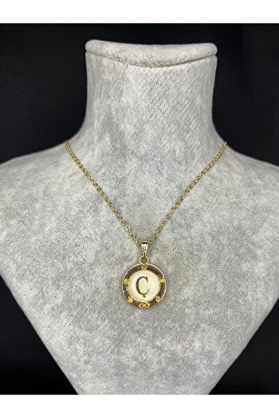Mos Tespih Ç Harfi Özel Tasarım Çelik Kolye
