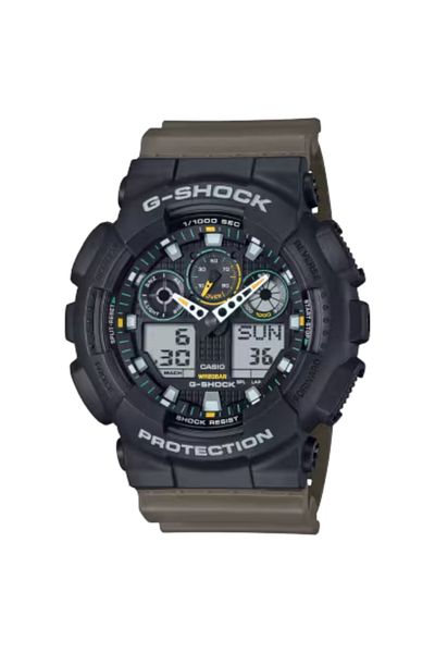 G-SHOCK Men's Analog-Digital Grey Dial Watch - GA-100TU-1A3DR