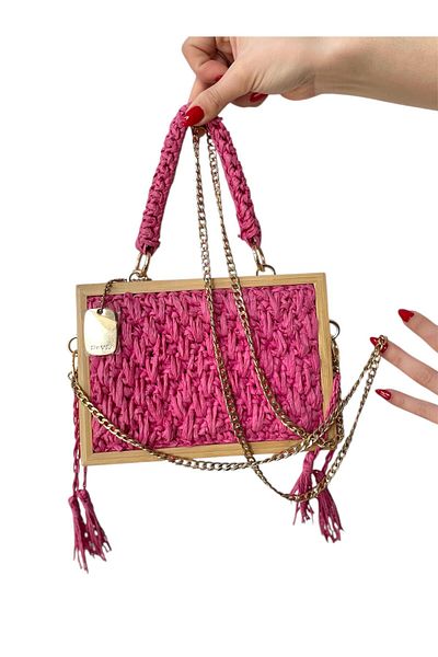 MyladyAccessoriess Geantă Byyeşo cu design detaliat din împletitură de paie