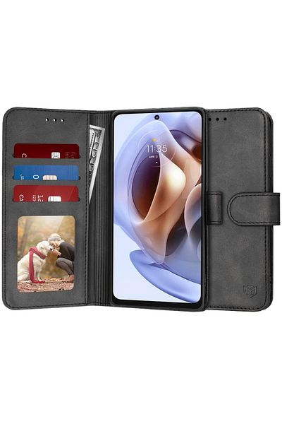 SKYDDAR INNOVATION Case for Motorola Moto G31 / Moto G41, Diary Book, book type, with Inner Wallet, Black, sticker set
