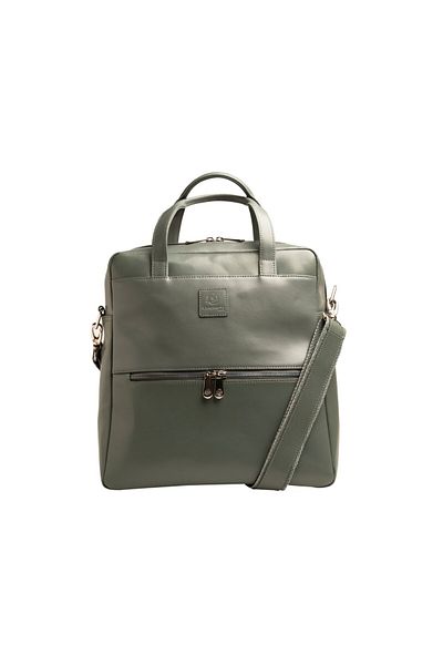 Exacompta 14" Exactive Lady Leather Laptop Backpack 17236e, Gray