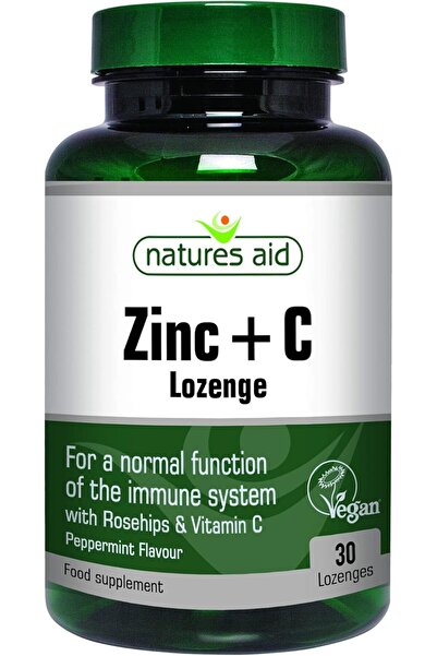 Natures Aid معينات الزنك النباتية بنكهة النعناع، 30 قرصًا