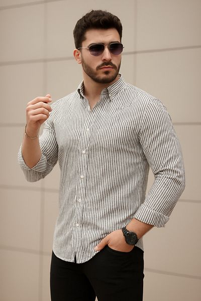 LC Waikiki Men's Classic Stylish Button Striped Shirt