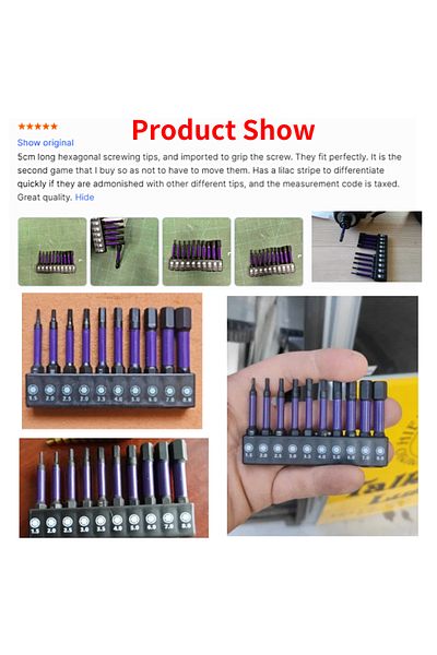 Choice 10Pcs Hex Head Wrench Drill Bit With Screwdrivers Bit Holder Set 1/4" Quick Release Shank Magneti...