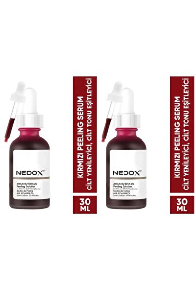 NEDOX 2 Adet Cilt Yenileyici Cilt Tonu Eşitleyici Kırmızı Peeling Serum Aha %...
