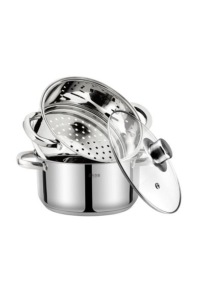 Zass Gourmet Stainless Steel Steam Cooking Set Zg-sss 01 Silver