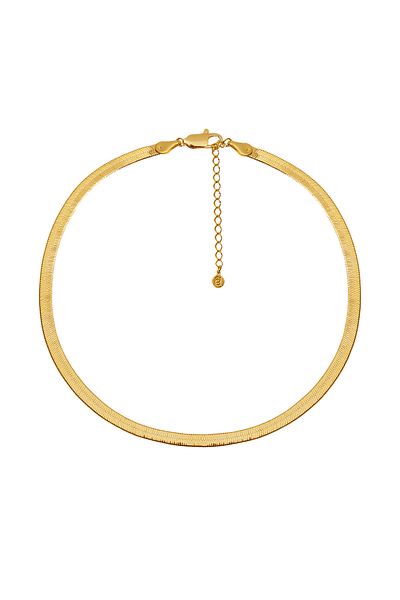 ohmygod jewelry Colier Herringbone din argint Placat cu Aur 35 Cm - Genesis Gold
