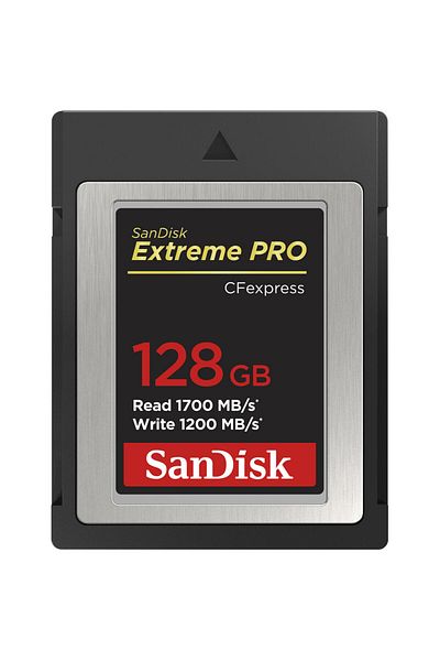 SanDisk بطاقة ذاكرة Extreme Pro Cfexpress بسعة 128 جيجابايت بسرعة 1700 ميجابايت/ثانية من النوع B