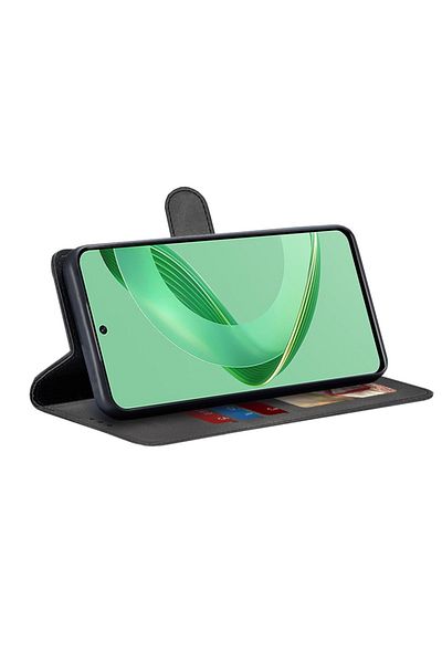 SKYDDAR INNOVATION Husă pentru Huawei nova 11 SE / nova 12 SE, jurnal, tip carte, portofel interior, neagră, set autocolante