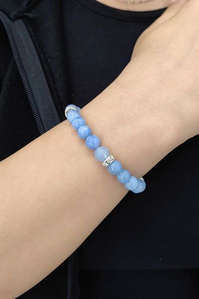 Chavin Elastic Natural Aquamarine Stone Women's Bracelet Ey20