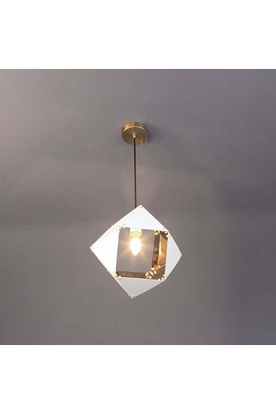Ucandle Neoclassical pendant light, white geometric metal