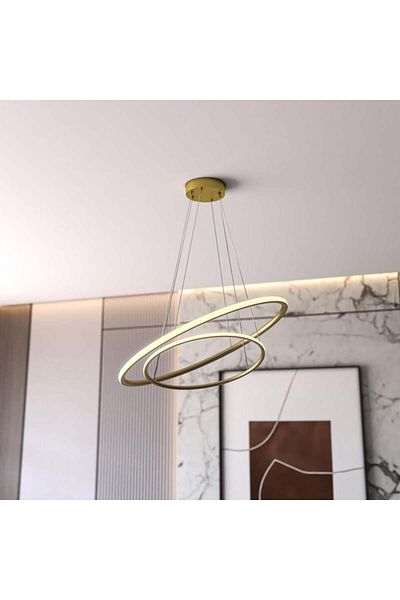 Ucandle Two-circle chandelier, yellow lighting