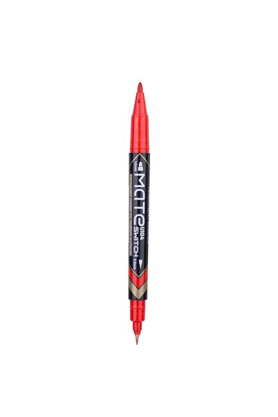 Deli Deli EU10440 Permanent Marker, Red,Bullet Tip 1.0mm, Metal Tip 0.5mm,12PCS/Box For Precise Marking
