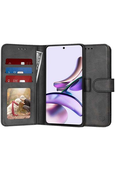 SKYDDAR INNOVATION Case for Motorola Moto G23 / Moto G13, Diary Book, book type, with Inner Wallet, Black, sticker set
