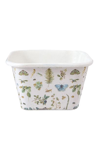 Clayre & Eef Decorative Metal Flowerpot Botanic 15*15*9 cm