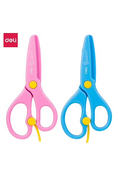 Deli Deli ED60402 School Scissors 130mm Assorted Colours - ideal for kids’ classroom use