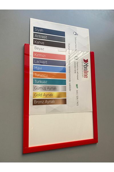 Yönline 4Pcs A4 Red Document Certificate Frame Self-Adhesive Easy to Replace Foil