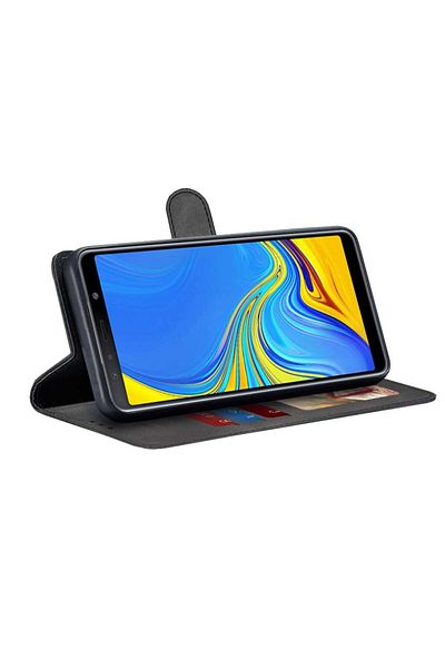 SKYDDAR INNOVATION Case for Samsung Galaxy A7 2018, Diary Book, book type, with Inner Wallet, Black, sticker set