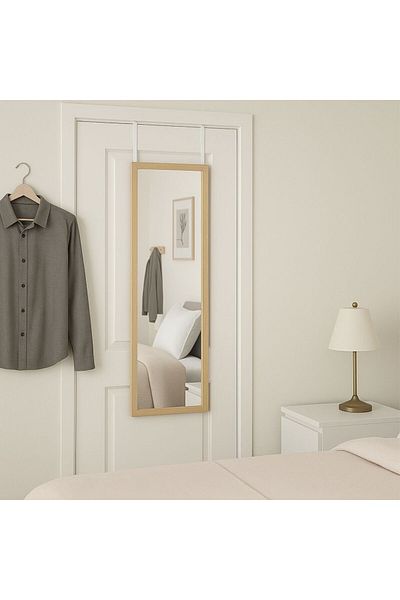 Gift Design Door mirror, with hanger, 34x94 cm, wood tones
