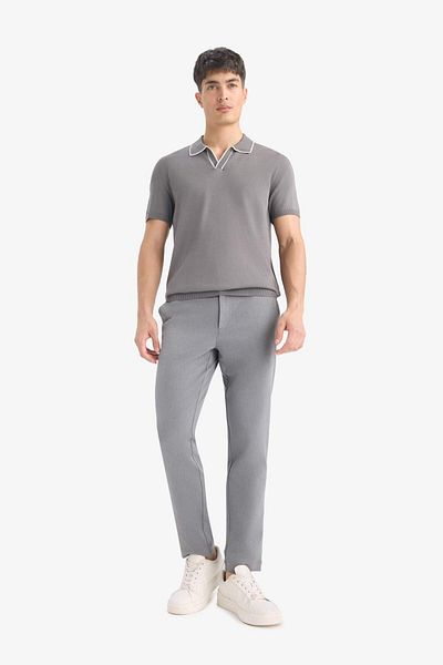 DeFacto Modern Fit Kurzarm-Strick-Polo-T-Shirt C4984AX25SM