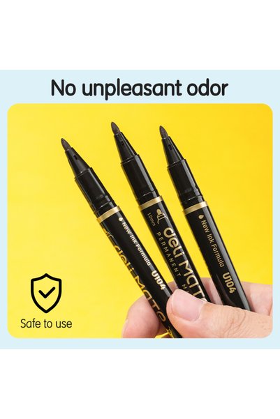 Deli Deli EU10420 Dual-tip Permanent Marker,Black,12PCS – For Drawing, Outlining & Signing