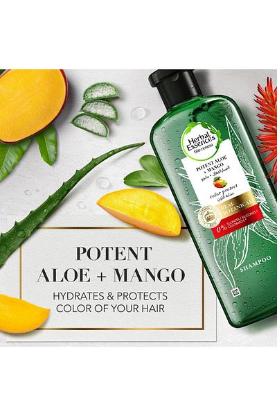 Herbal Essences Color Protect Sulfate Free Potent Aloe Vera + Mango Natural Shampoo for Dry Hair 400